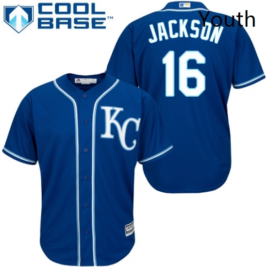 Youth Majestic Kansas City Royals 16 Bo Jackson Replica Blue Alternate 2 Cool Base MLB Jersey Youth Majestic Kansas City Royals 16 Bo Jackson Replica Blue Alternate 2 Cool Base MLB Jersey