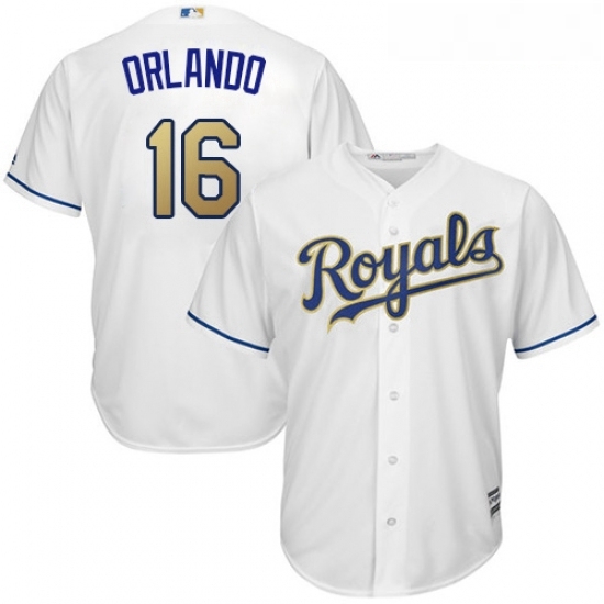 Youth Majestic Kansas City Royals 16 Paulo Orlando Authentic White Home Cool Base MLB Jersey Youth Majestic Kansas City Royals 16 Paulo Orlando Authentic White Home Cool Base MLB Jersey