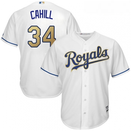 Youth Majestic Kansas City Royals 34 Trevor Cahill Replica White Home Cool Base MLB Jersey Youth Majestic Kansas City Royals 34 Trevor Cahill Replica White Home Cool Base MLB Jersey