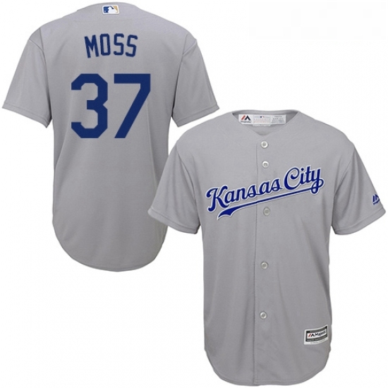Youth Majestic Kansas City Royals 37 Brandon Moss Replica Grey Road Cool Base MLB Jersey Youth Majestic Kansas City Royals 37 Brandon Moss Replica Grey Road Cool Base MLB Jersey