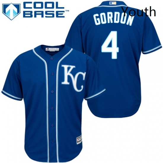 Youth Majestic Kansas City Royals 4 Alex Gordon Replica Blue Cool Base MLB Jersey Youth Majestic Kansas City Royals 4 Alex Gordon Replica Blue Cool Base MLB Jersey