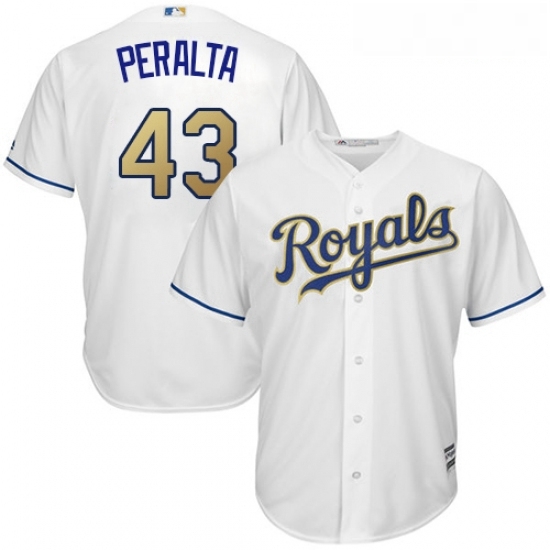 Youth Majestic Kansas City Royals 43 Wily Peralta Authentic White Home Cool Base MLB Jersey Youth Majestic Kansas City Royals 43 Wily Peralta Authentic White Home Cool Base MLB Jersey