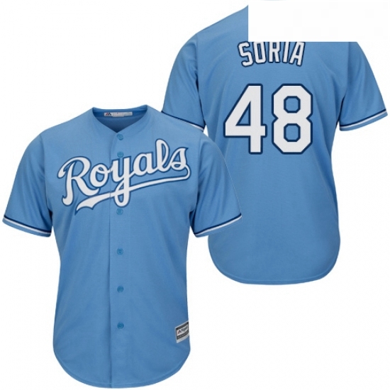 Youth Majestic Kansas City Royals 48 Joakim Soria Replica Light Blue Alternate 1 Cool Base MLB Jersey Youth Majestic Kansas City Royals 48 Joakim Soria Replica Light Blue Alternate 1 Cool Base MLB Jersey