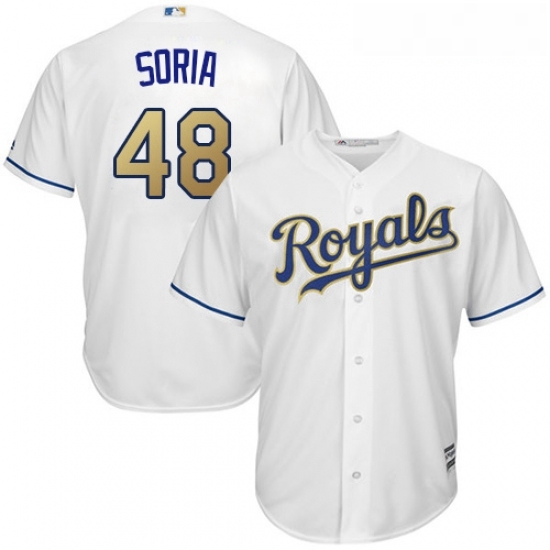 Youth Majestic Kansas City Royals 48 Joakim Soria Replica White Home Cool Base MLB Jersey Youth Majestic Kansas City Royals 48 Joakim Soria Replica White Home Cool Base MLB Jersey