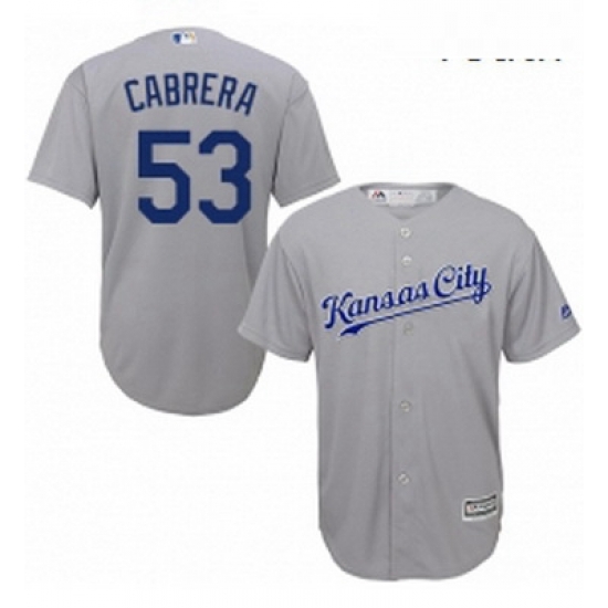 Youth Majestic Kansas City Royals 53 Melky Cabrera Authentic Grey Road Cool Base MLB Jersey Youth Majestic Kansas City Royals 53 Melky Cabrera Authentic Grey Road Cool Base MLB Jersey