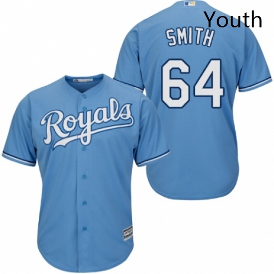 Youth Majestic Kansas City Royals 64 Burch Smith Authentic Light Blue Alternate 1 Cool Base MLB Jersey Youth Majestic Kansas City Royals 64 Burch Smith Authentic Light Blue Alternate 1 Cool Base MLB Jersey