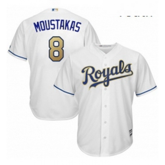 Youth Majestic Kansas City Royals 8 Mike Moustakas Replica White Home Cool Base MLB Jersey Youth Majestic Kansas City Royals 8 Mike Moustakas Replica White Home Cool Base MLB Jersey