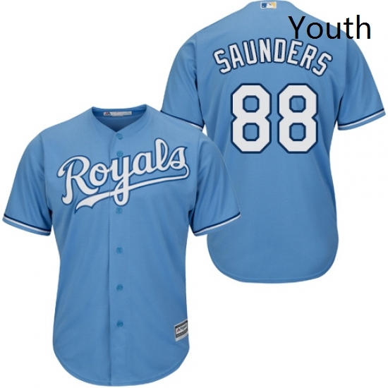 Youth Majestic Kansas City Royals 88 Michael Saunders Authentic Light Blue Alternate 1 Cool Base MLB Jersey Youth Majestic Kansas City Royals 88 Michael Saunders Authentic Light Blue Alternate 1 Cool Base MLB Jersey
