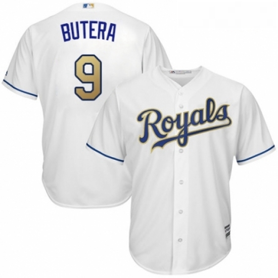 Youth Majestic Kansas City Royals 9 Drew Butera Replica White Home Cool Base MLB Jersey Youth Majestic Kansas City Royals 9 Drew Butera Replica White Home Cool Base MLB Jersey