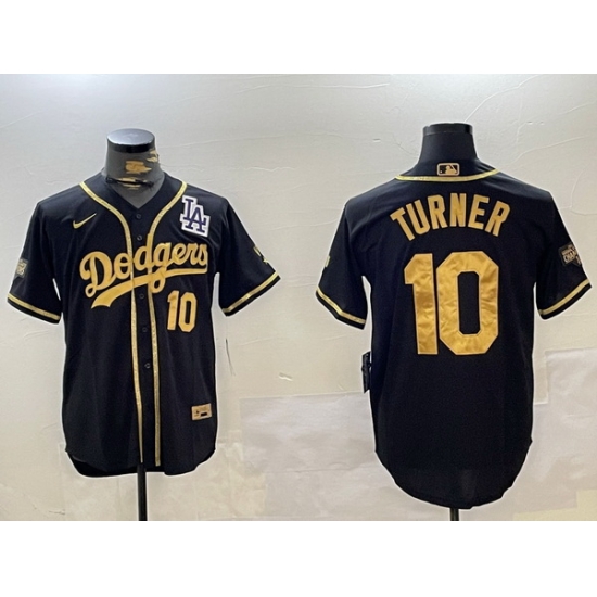 Dodgers 10 Justin Turner BLACK Cool Base Stitched MLB Jersey 2 Dodgers 10 Justin Turner BLACK Cool Base Stitched MLB Jersey 2