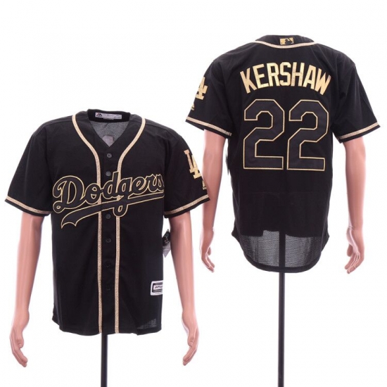 Dodgers 22 Clayton Kershaw Black Gold Cool Base Jersey Dodgers 22 Clayton Kershaw Black Gold Cool Base Jersey