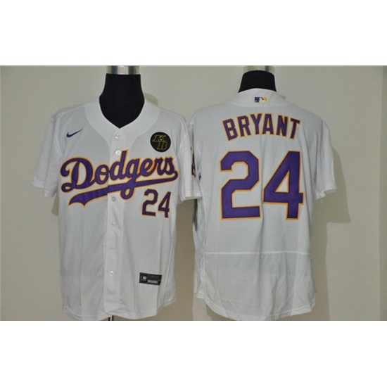 Dodgers 24 Kobe Bryant White 2020 Nike KB Flexbase Jersey Dodgers 24 Kobe Bryant White 2020 Nike KB Flexbase Jersey