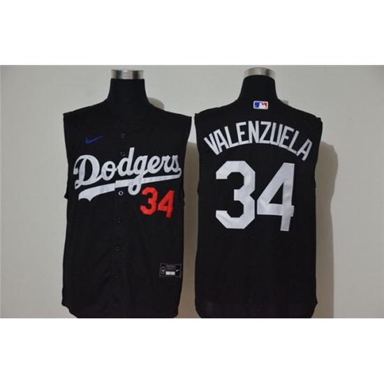 Dodgers 34 Fernando Valenzuela Black Nike Cool Base Sleeveless Jersey Dodgers 34 Fernando Valenzuela Black Nike Cool Base Sleeveless Jersey