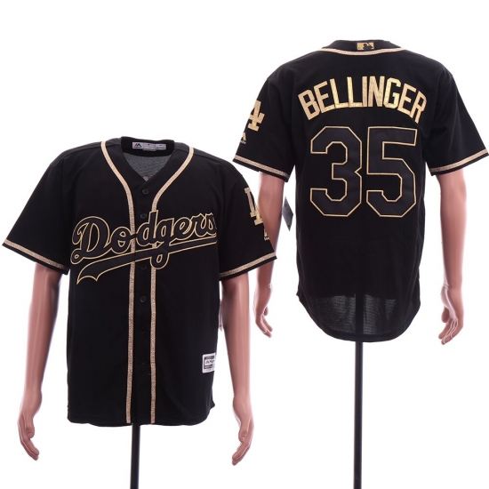 Dodgers 35 Cody Bellinger Black Gold Cool Base Jersey Dodgers 35 Cody Bellinger Black Gold Cool Base Jersey