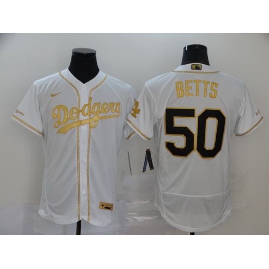 Dodgers 50 Mookie Betts White Gold 2020 Nike Flexbase Jersey Dodgers 50 Mookie Betts White Gold 2020 Nike Flexbase Jersey