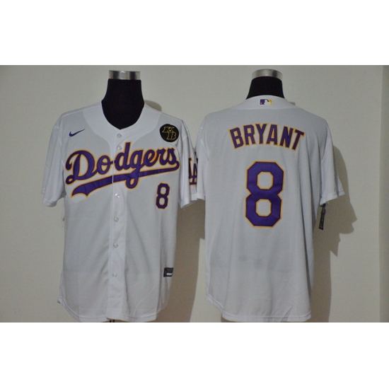 Dodgers 8 Kobe Bryant White 2020 Nike KB Cool Base Jersey Dodgers 8 Kobe Bryant White 2020 Nike KB Cool Base Jersey