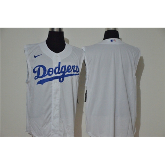 Dodgers Blank White Nike Cool Base Sleeveless Jersey Dodgers Blank White Nike Cool Base Sleeveless Jersey