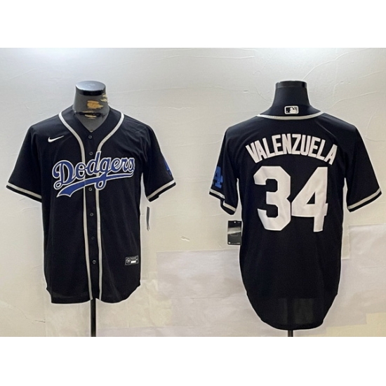 Los Angeles Dodgers 34 Fernando Valenzuela Black Authentic Collection Stitched MLB Jersey Los Angeles Dodgers 34 Fernando Valenzuela Black Authentic Collection Stitched MLB Jersey