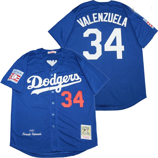 Los Angeles Dodgers 34 Fernando Valenzuela Royal 1981 Cooperstown Collection Jersey Los Angeles Dodgers 34 Fernando Valenzuela Royal 1981 Cooperstown Collection Jersey