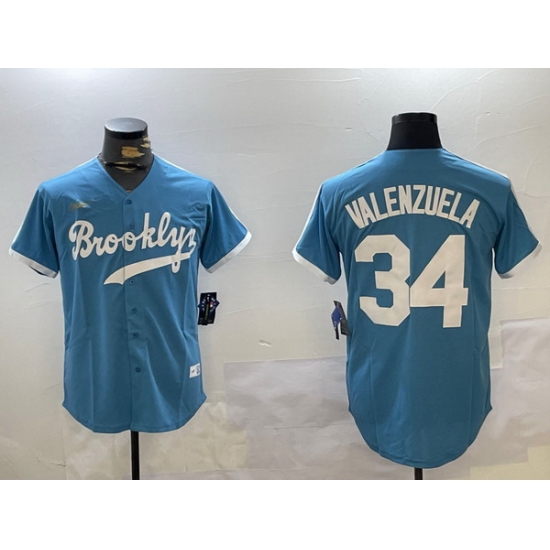 Los Angeles Dodgers 34 Fernando Valenzuela blue Authentic Collection Stitched MLB Jersey Los Angeles Dodgers 34 Fernando Valenzuela blue Authentic Collection Stitched MLB Jersey