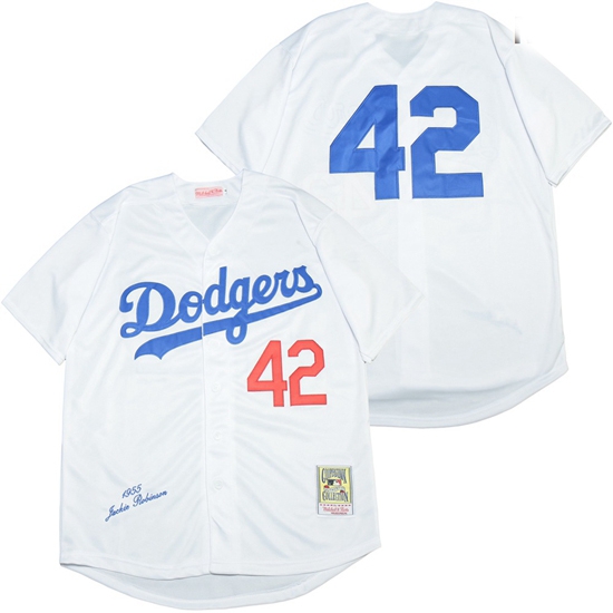 Los Angeles Dodgers 42 Jackie Robinson White 1955 Cooperstown Collection Jersey Los Angeles Dodgers 42 Jackie Robinson White 1955 Cooperstown Collection Jersey