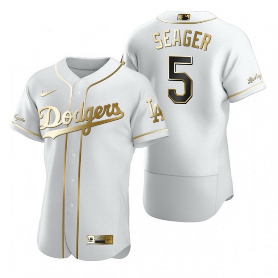 Los Angeles Dodgers 5 Corey Seager White Nike Mens Authentic Golden Edition MLB Jersey Los Angeles Dodgers 5 Corey Seager White Nike Mens Authentic Golden Edition MLB Jersey