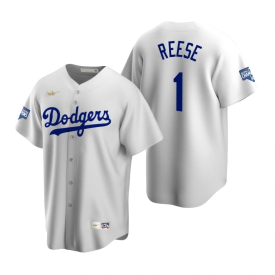 Men Brooklyn Los Angeles Dodgers 1 Pee Wee Reese White 2020 World Series Champions Jersey Men Brooklyn Los Angeles Dodgers 1 Pee Wee Reese White 2020 World Series Champions Jersey