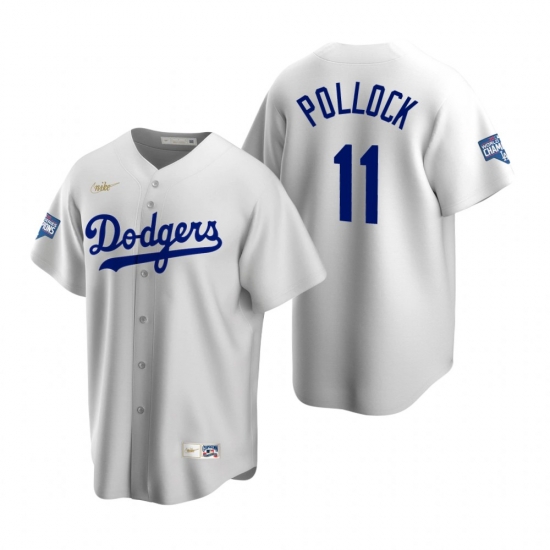 Men Brooklyn Los Angeles Dodgers 11 A J Pollock White 2020 World Series Champions Cooperstown Collection Jersey Men Brooklyn Los Angeles Dodgers 11 A J Pollock White 2020 World Series Champions Cooperstown Collection Jersey