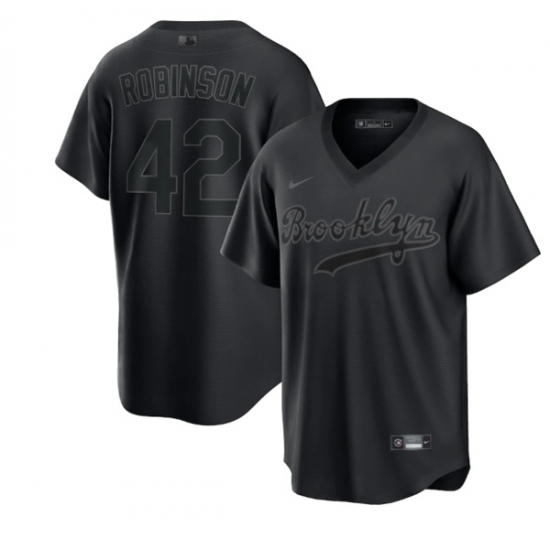 Men Brooklyn Los Angeles Dodgers 42 Jackie Robinson Black Pitch Black Fashion Replica Stitched Jersey Men Brooklyn Los Angeles Dodgers 42 Jackie Robinson Black Pitch Black Fashion Replica Stitched Jersey