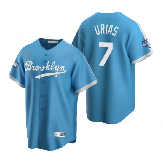 Men Brooklyn Los Angeles Dodgers 7 Julio Urias Light Blue 2020 World Series Champions Cooperstown Collection Jersey Men Brooklyn Los Angeles Dodgers 7 Julio Urias Light Blue 2020 World Series Champions Cooperstown Collection Jersey