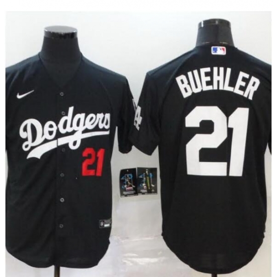 Men Dodgers 21 Walker Buehler Black Cool Base Stitched MLB Jersey Men Dodgers 21 Walker Buehler Black Cool Base Stitched MLB Jersey