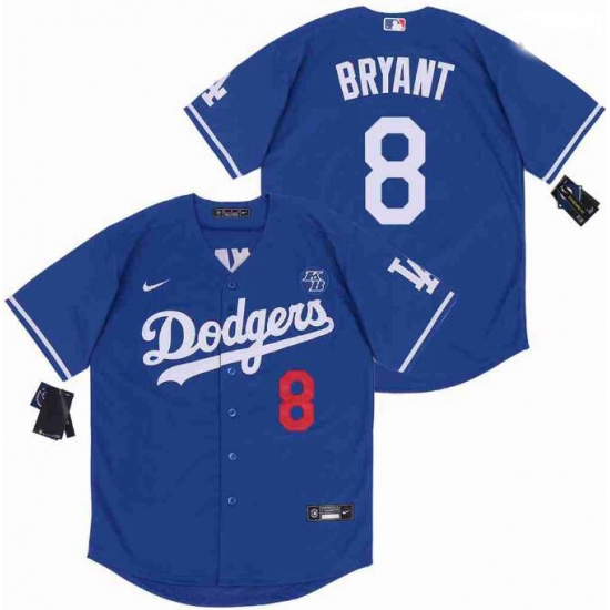 Men Dodgers 8 Kobe Bryant Blue Cool Base Stitched MLB Jersey Men Dodgers 8 Kobe Bryant Blue Cool Base Stitched MLB Jersey