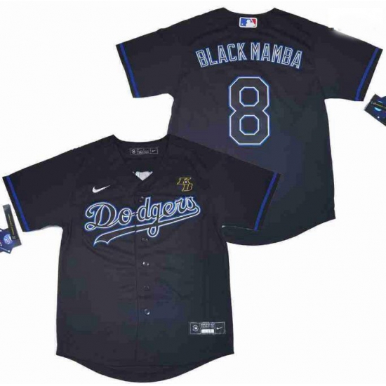 Men Dodgers 8 Kobe Bryant Name Black Mamba Cool Base Stitched MLB Jersey Men Dodgers 8 Kobe Bryant Name Black Mamba Cool Base Stitched MLB Jersey