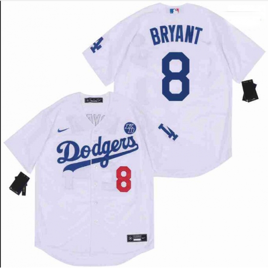 Men Dodgers 8 Kobe Bryant White Cool Base Stitched MLB Jersey Men Dodgers 8 Kobe Bryant White Cool Base Stitched MLB Jersey