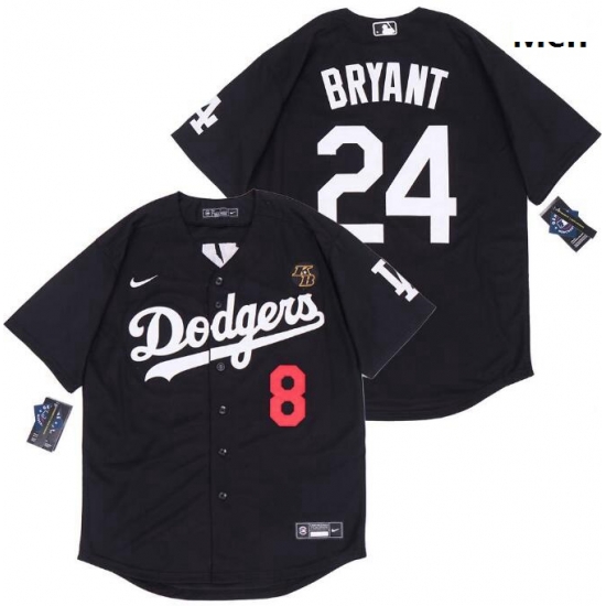 Men Dodgers Front 8 Back 24 Kobe Bryant Black Cool Base Stitched MLB Jersey Men Dodgers Front 8 Back 24 Kobe Bryant Black Cool Base Stitched MLB Jersey
