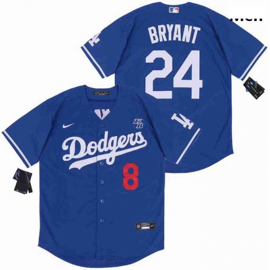 Men Dodgers Front 8 Back 24 Kobe Bryant Blue Cool Base Stitched MLB Jersey Men Dodgers Front 8 Back 24 Kobe Bryant Blue Cool Base Stitched MLB Jersey