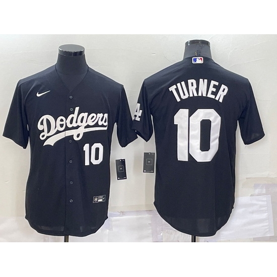 Men Los Angeles Dodgers 10 Justin Turner Black Cool Base Stitched Jerseyy Men Los Angeles Dodgers 10 Justin Turner Black Cool Base Stitched Jerseyy