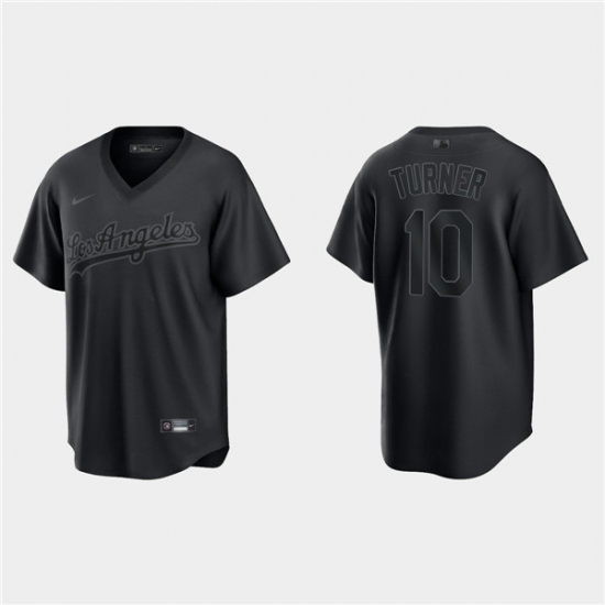 Men Los Angeles Dodgers 10 Justin Turner Black Pitch Black Fashion Replica Stitched Jersey Men Los Angeles Dodgers 10 Justin Turner Black Pitch Black Fashion Replica Stitched Jersey