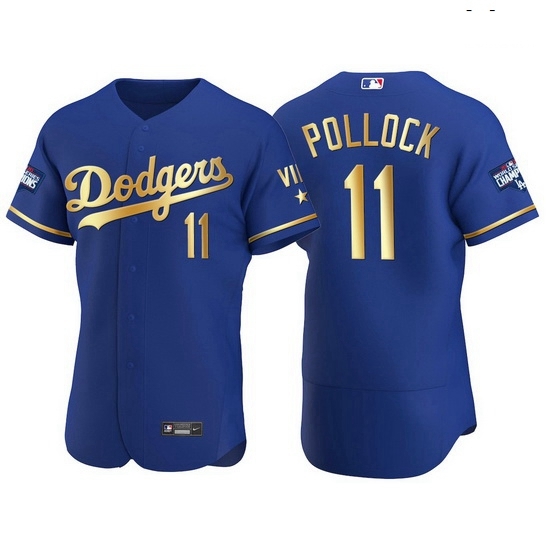 Men Los Angeles Dodgers 11 A J Pollock Men Nike Authentic 2021 Gold Program World Series Champions MLB Jersey Royal Men Los Angeles Dodgers 11 A J Pollock Men Nike Authentic 2021 Gold Program World Series Champions MLB Jersey Royal