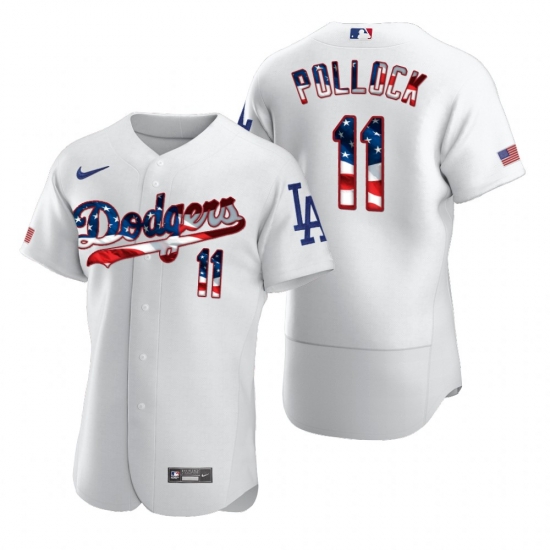 Men Los Angeles Dodgers 11 A J Pollock Men Nike White Fluttering USA Flag Limited Edition Flex Base MLB Jersey Men Los Angeles Dodgers 11 A J Pollock Men Nike White Fluttering USA Flag Limited Edition Flex Base MLB Jersey