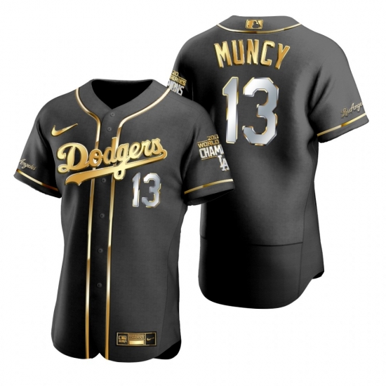 Men Los Angeles Dodgers 13 Max Muncy Black 2020 World Series Champions Gold Edition Jersey Men Los Angeles Dodgers 13 Max Muncy Black 2020 World Series Champions Gold Edition Jersey