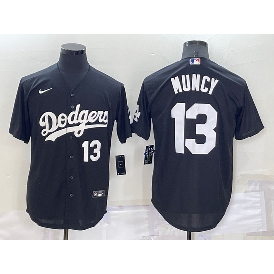 Men Los Angeles Dodgers 13 Max Muncy Black Cool Base Stitched Baseball Jerseyy Men Los Angeles Dodgers 13 Max Muncy Black Cool Base Stitched Baseball Jerseyy