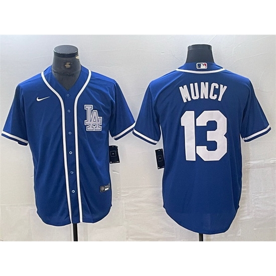 Men Los Angeles Dodgers 13 Max Muncy Blue Cool Base Stitched Baseball Jersey Men Los Angeles Dodgers 13 Max Muncy Blue Cool Base Stitched Baseball Jersey