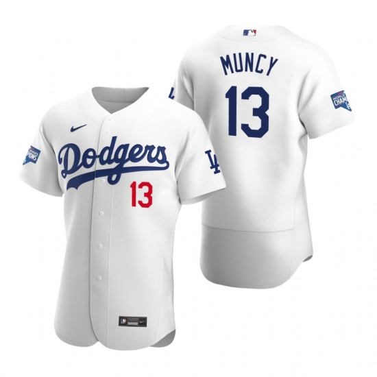 Men Los Angeles Dodgers 13 Max Muncy White 2020 World Series Champions Flex Base Jersey Men Los Angeles Dodgers 13 Max Muncy White 2020 World Series Champions Flex Base Jersey