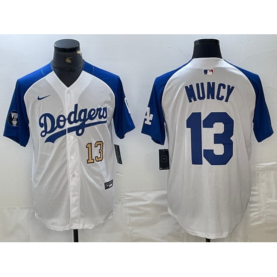 Men Los Angeles Dodgers 13 Max Muncy White Blue Vin Patch Cool Base Stitched Baseball Jersey 4 Men Los Angeles Dodgers 13 Max Muncy White Blue Vin Patch Cool Base Stitched Baseball Jersey 4
