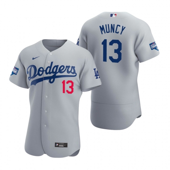 Men Los Angeles Dodgers 13Max Muncy Gray 2020 World Series Champions Flex Base Jersey Men Los Angeles Dodgers 13Max Muncy Gray 2020 World Series Champions Flex Base Jersey
