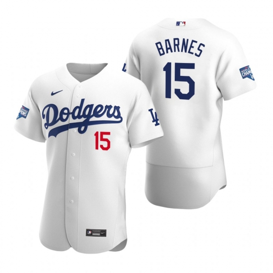Men Los Angeles Dodgers 15 Austin Barnes White 2020 World Series Champions Flex Base Jersey Men Los Angeles Dodgers 15 Austin Barnes White 2020 World Series Champions Flex Base Jersey
