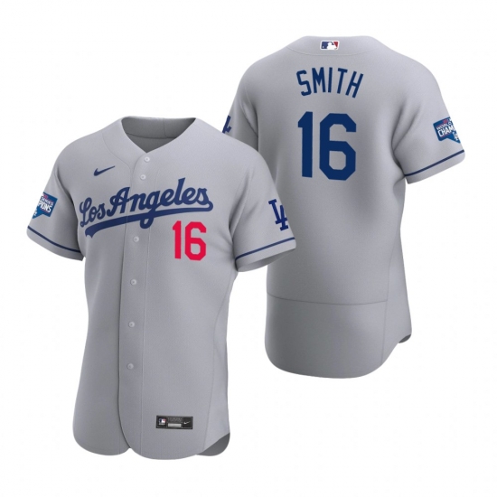 Men Los Angeles Dodgers 16 Will Smith Gray 2020 World Series Champions Road Flex Base Jersey Men Los Angeles Dodgers 16 Will Smith Gray 2020 World Series Champions Road Flex Base Jersey