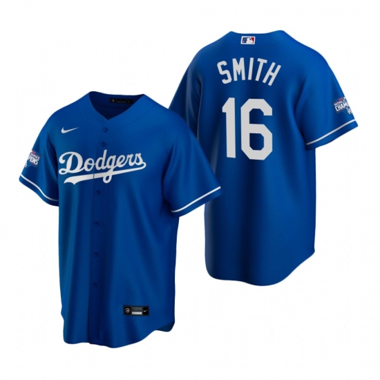 Men Los Angeles Dodgers 16 Will Smith Royal 2020 World Series Champions Replica Jersey Men Los Angeles Dodgers 16 Will Smith Royal 2020 World Series Champions Replica Jersey