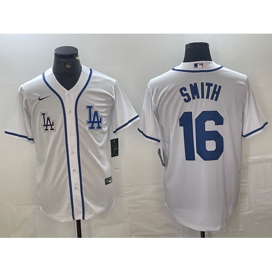 Men Los Angeles Dodgers 16 Will Smith White Cool Base Stitched Baseball Jersey 1 Men Los Angeles Dodgers 16 Will Smith White Cool Base Stitched Baseball Jersey 1